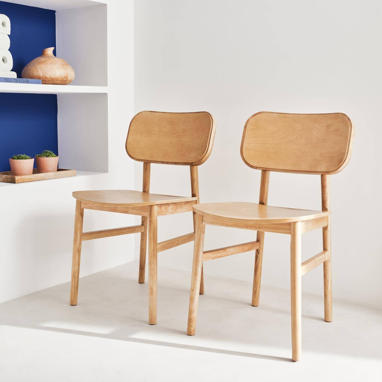 Olympie - Silla de madera de hevea, set de 2