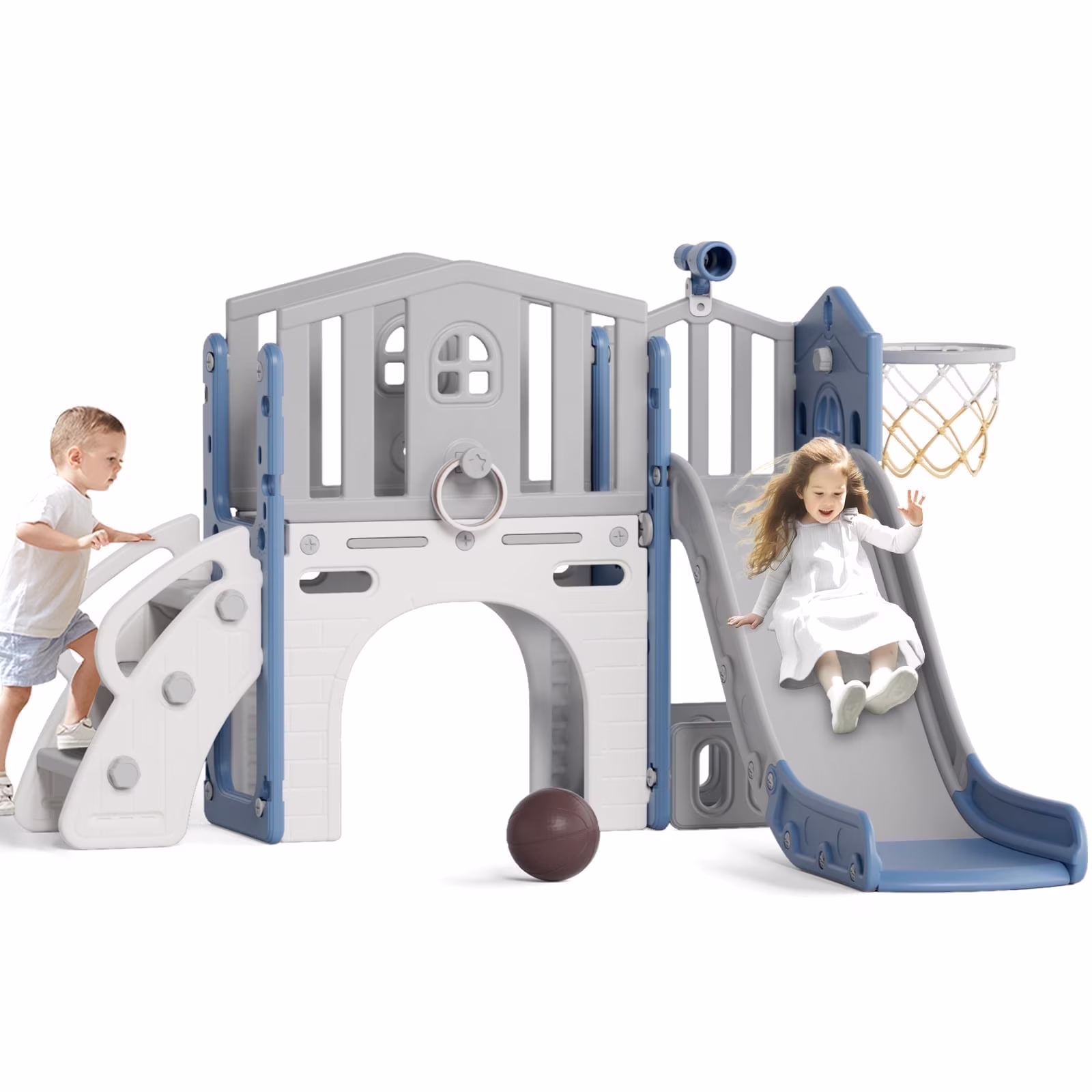 Korimefa 11-in-1 Toddler Slide Set with Golf, Basketball Hoop, Kids Slide for Toddlers Age 1-4, Climber Slip and Slides, Baby Outdoor Toys - Image 3