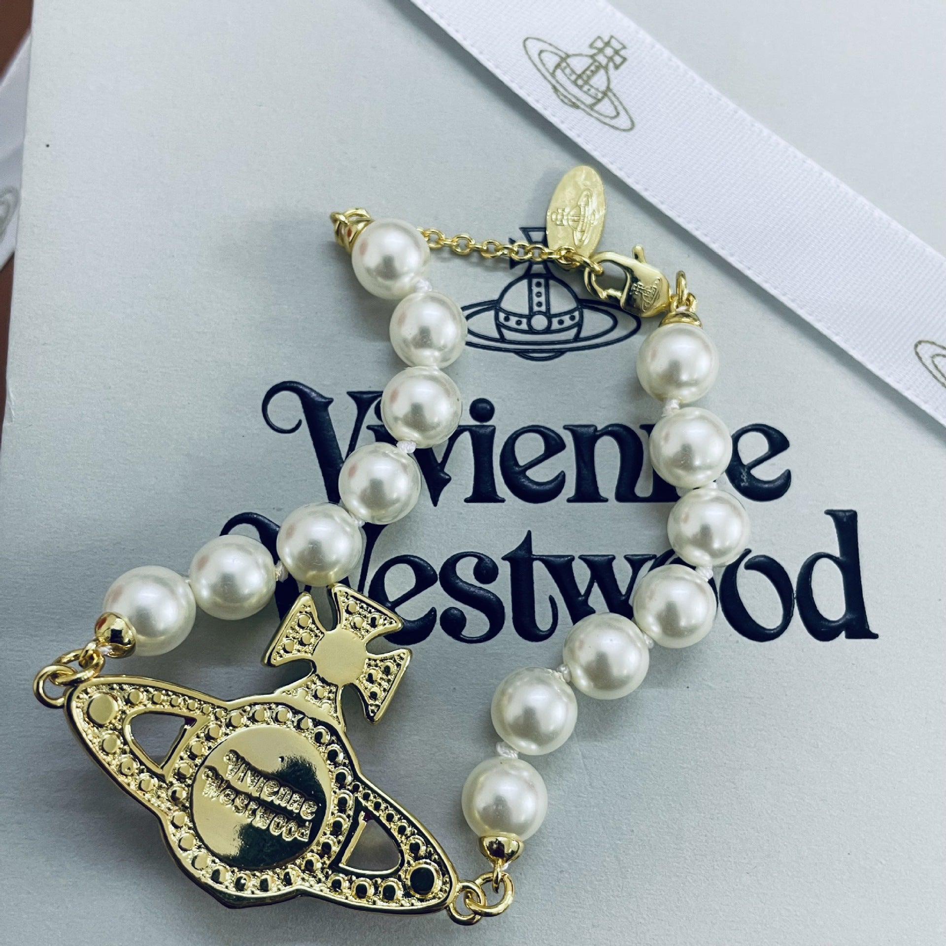Vivienne Westwood Enamel Diamond Saturn Bracelet - Original Replica Club