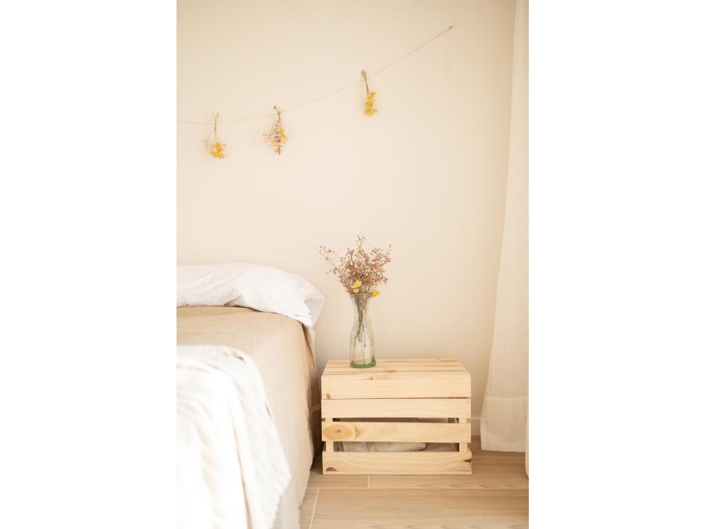 Baúl de madera maciza en tono natural de 39x33x30,5cm - BOX - Decoromantico
