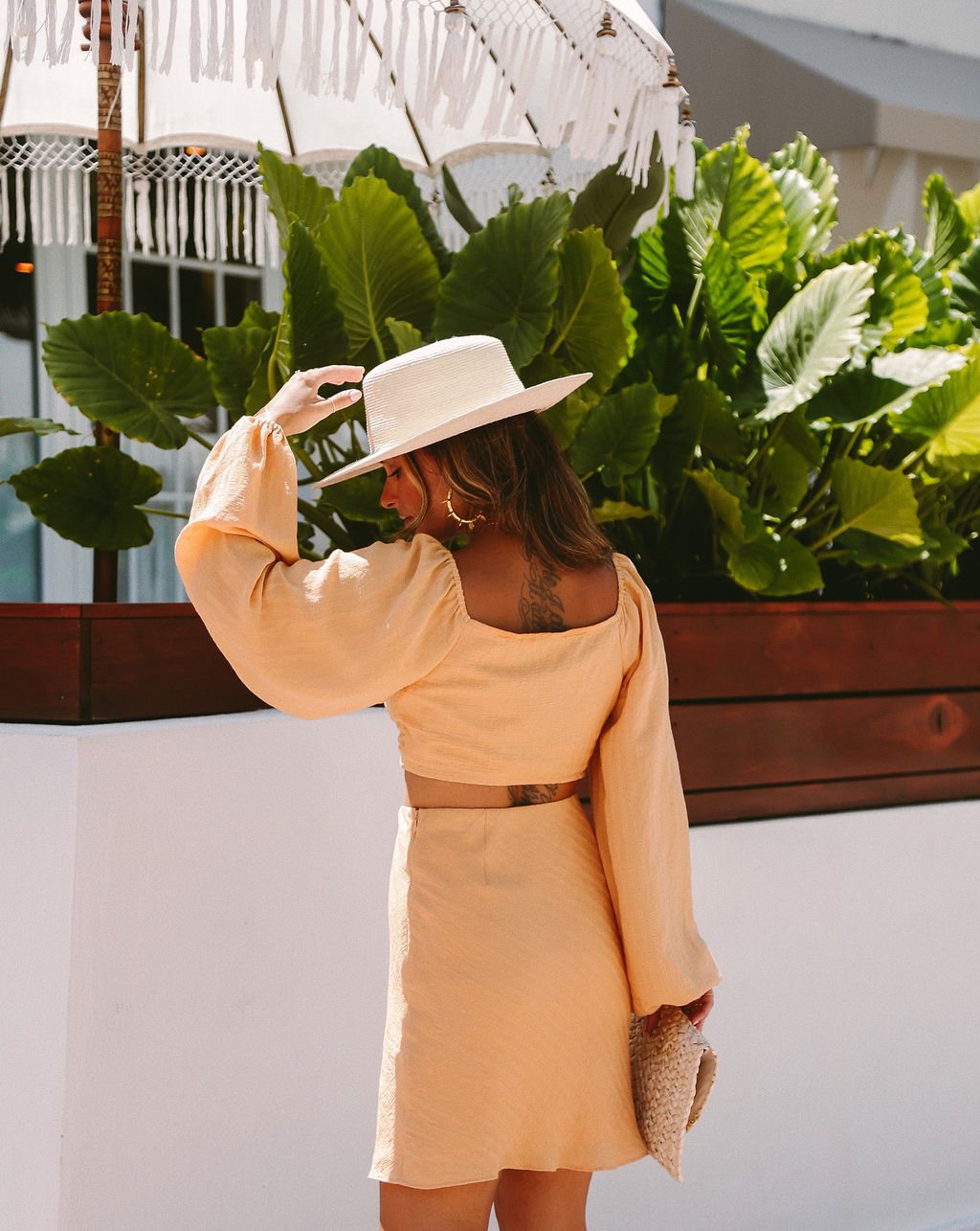 Fountain Dreams Tie Front Crop Top - Apricot - FINAL SALE - Se7enfashion