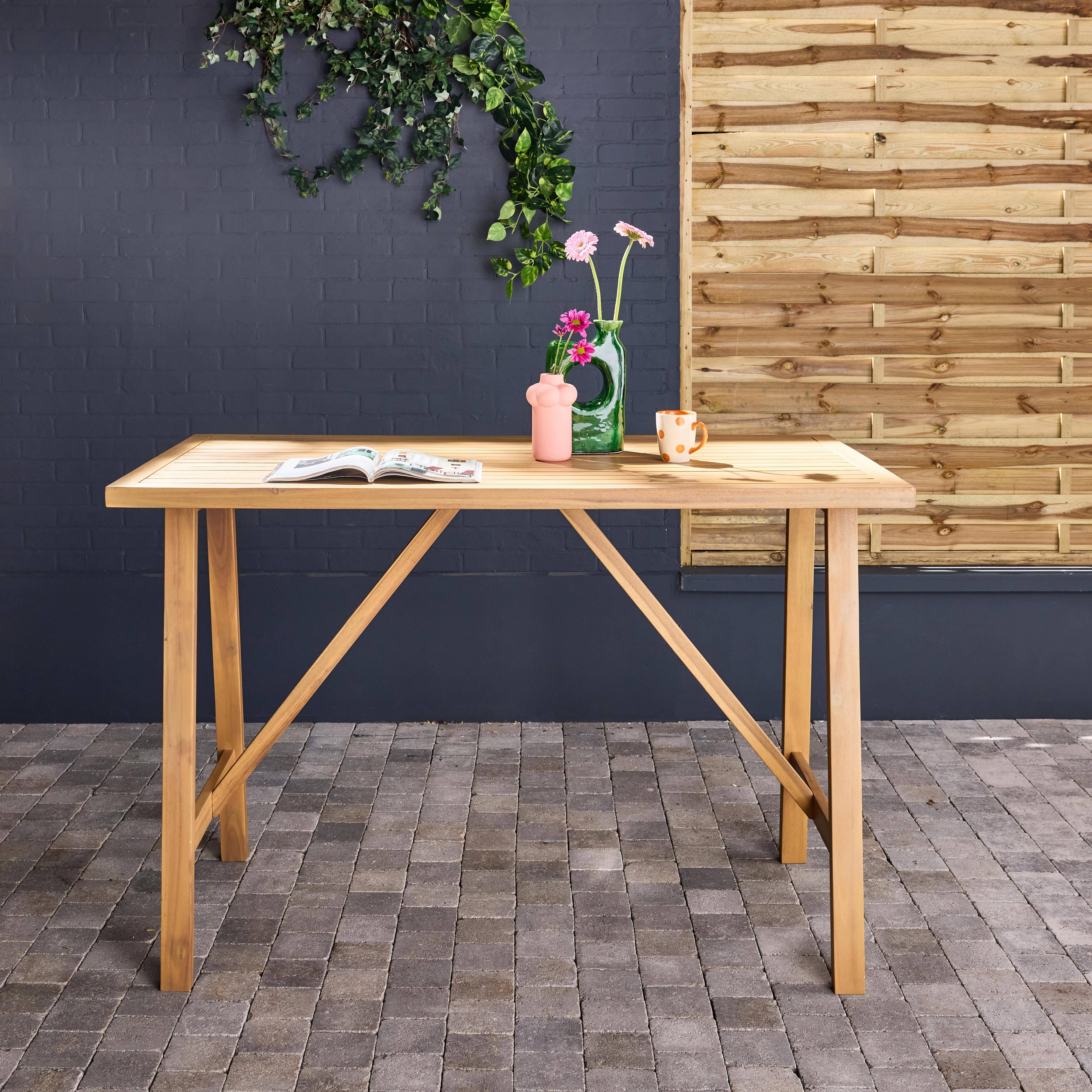 Paloma - Mesa alta de jardín de madera de acacia, 4 personas