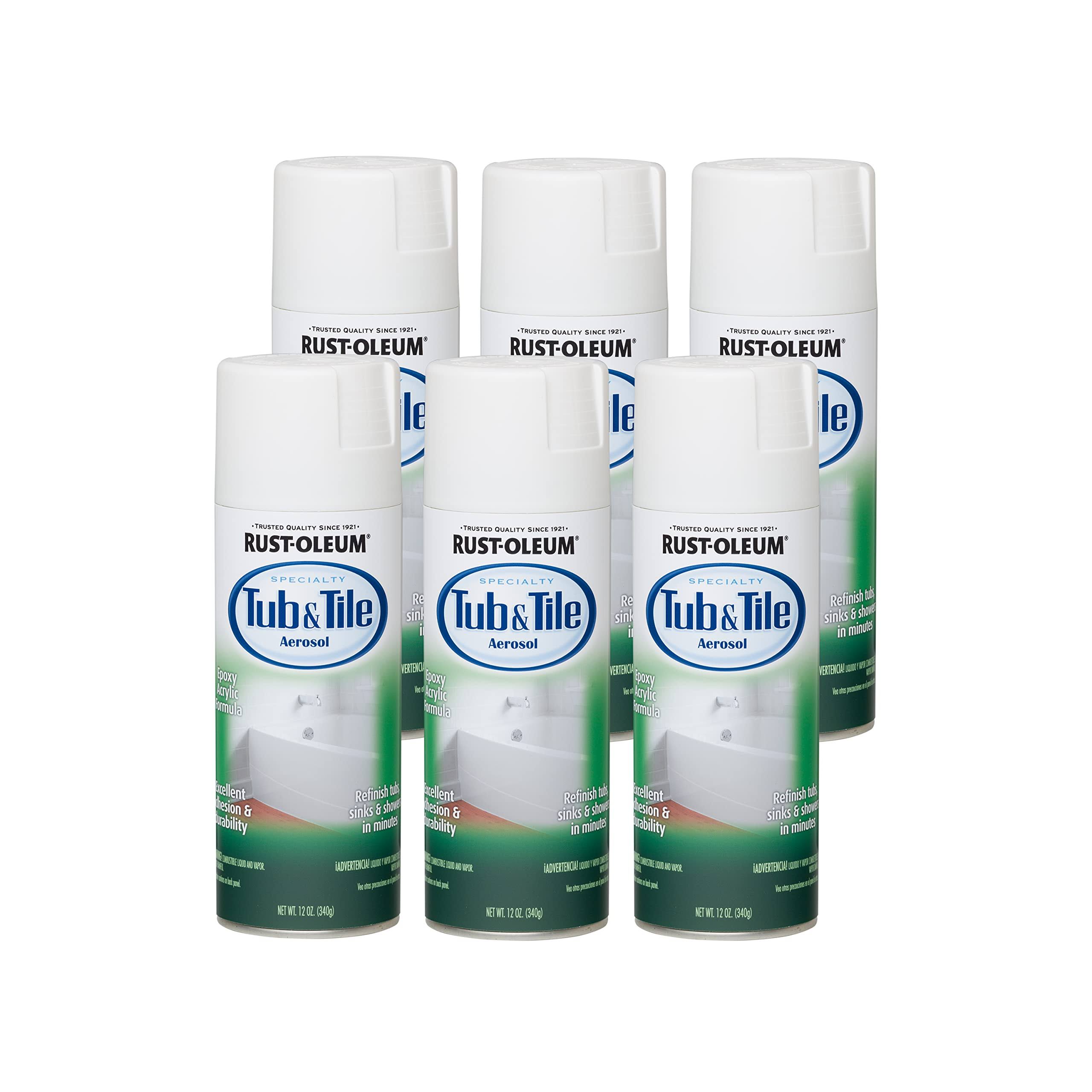 Rust-Oleum 280882-6PK Specialty Tub Tile Spray Paint, 12 oz, White(12.00 Ounce (Pack Of 6))