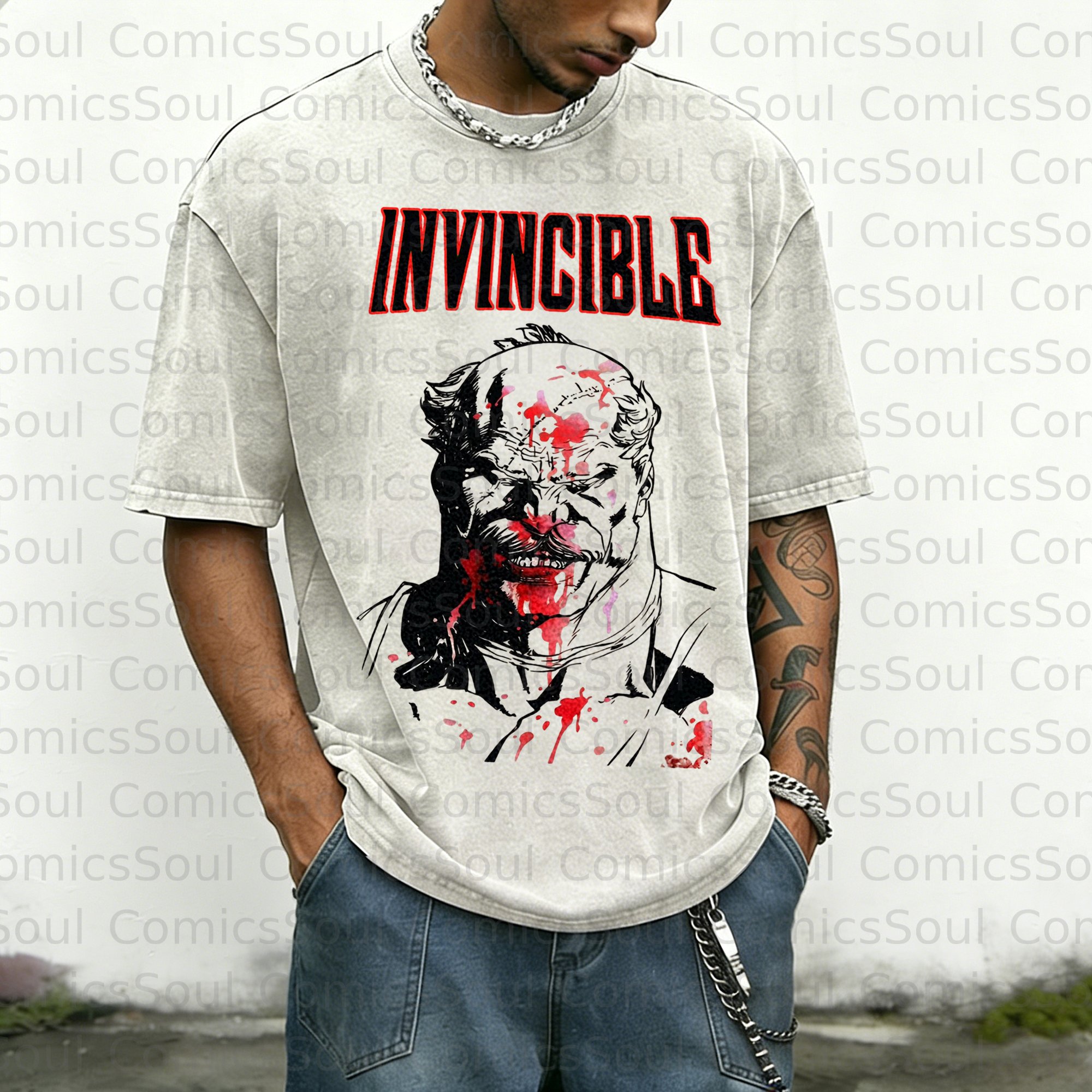 Unisex Anime Inspired Vintage Washed T-Shirt