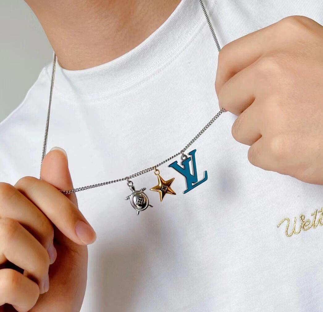 Louis Vuitton Blue LV Star Turtle Pendant Necklace - Original Replica Club