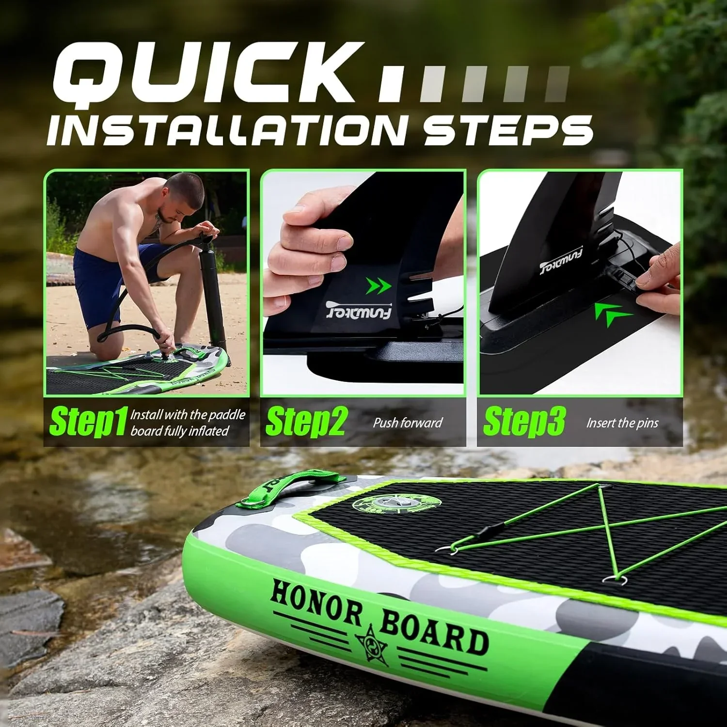 FunWater Inflatable Stand Up Paddle Board, 11 ft x 32 in x 6 in - SUP Paddle Accessories - Image 106 FunWater Inflatable Stand Up Paddle Board, 11 ft x 32 in x 6 in - SUP Paddle Accessories - Image 106