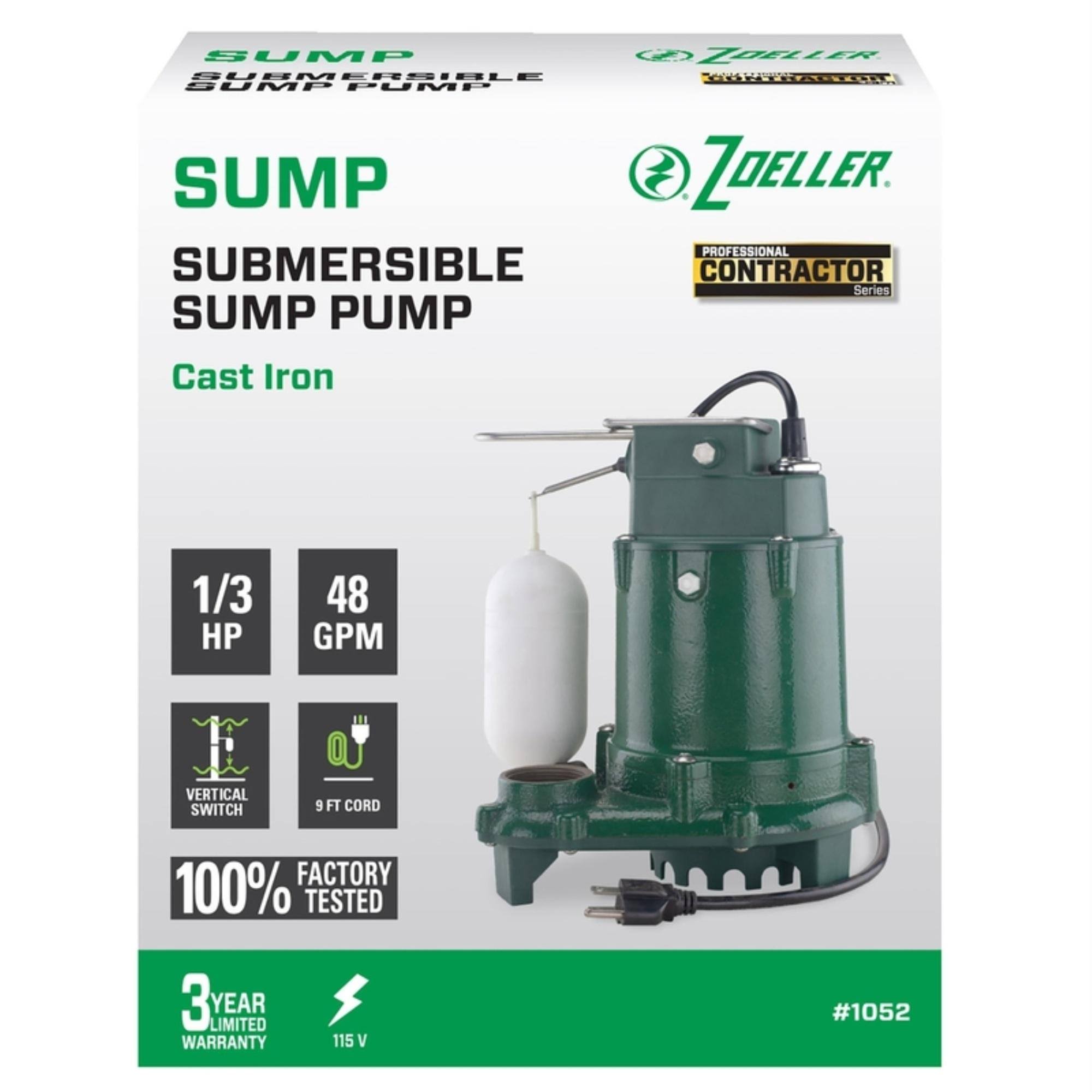 Zoeller 0.33-HP Cast Iron Submersible Sump Pump