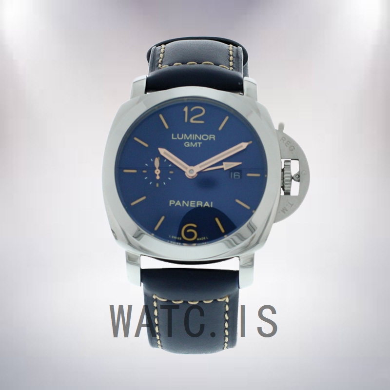 Panerai Luminor 1950 GMT Men's 44mm PAM00688 Silver-tone Blue Dial