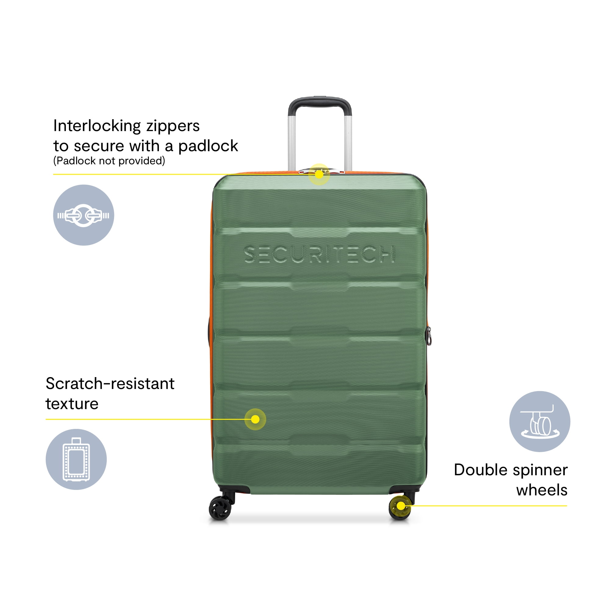 Securitech by Delsey, Citadel 31" Large Checked Hardside Spinner Luggage Green - Image 2