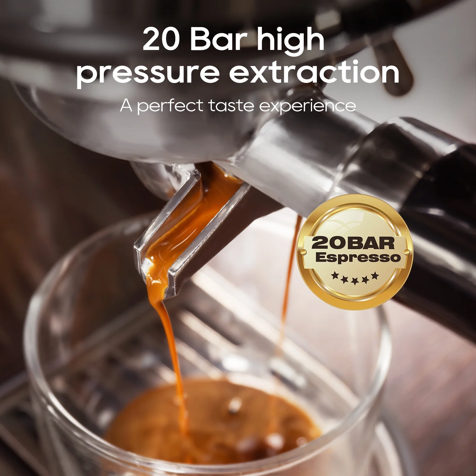 HiBREW 20 Bar Semi Automatic Espresso Machine for Home, Stainless Steel Coffee Maker with Steam Wand H10B - Image 2