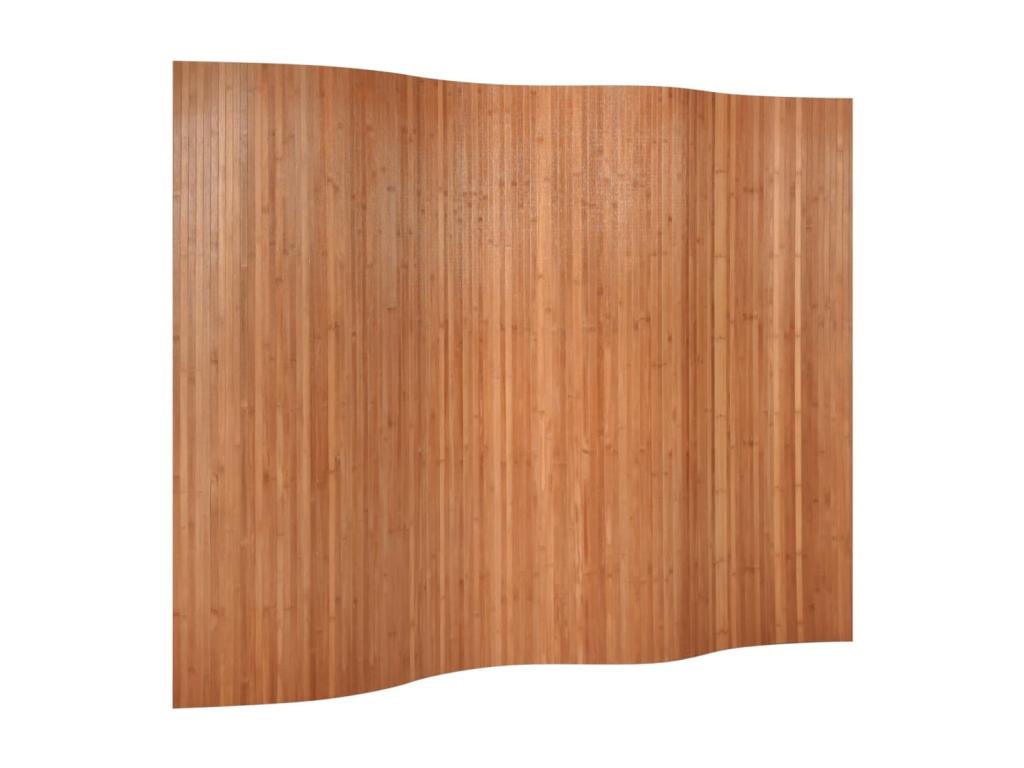 Biombo divisor de bambú marrón 165x250 cm