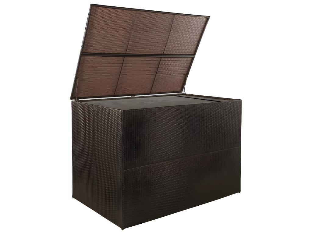 Caja de almacenaje jardín ratán sintético marrón 150x100x100 cm
