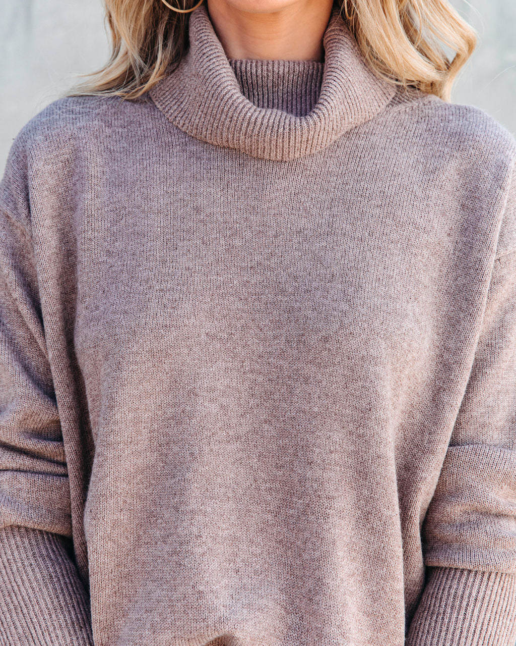 Faith Turtleneck Knit Sweater - Taupe - Se7enfashion