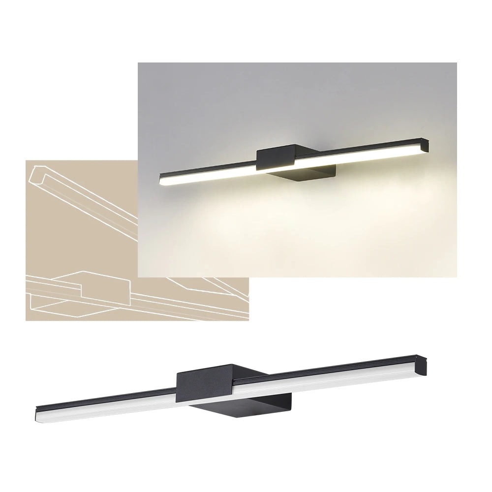 Vtw Living - Spiegellamp Badkamerlamp - Spiegelverlichting - Zwart