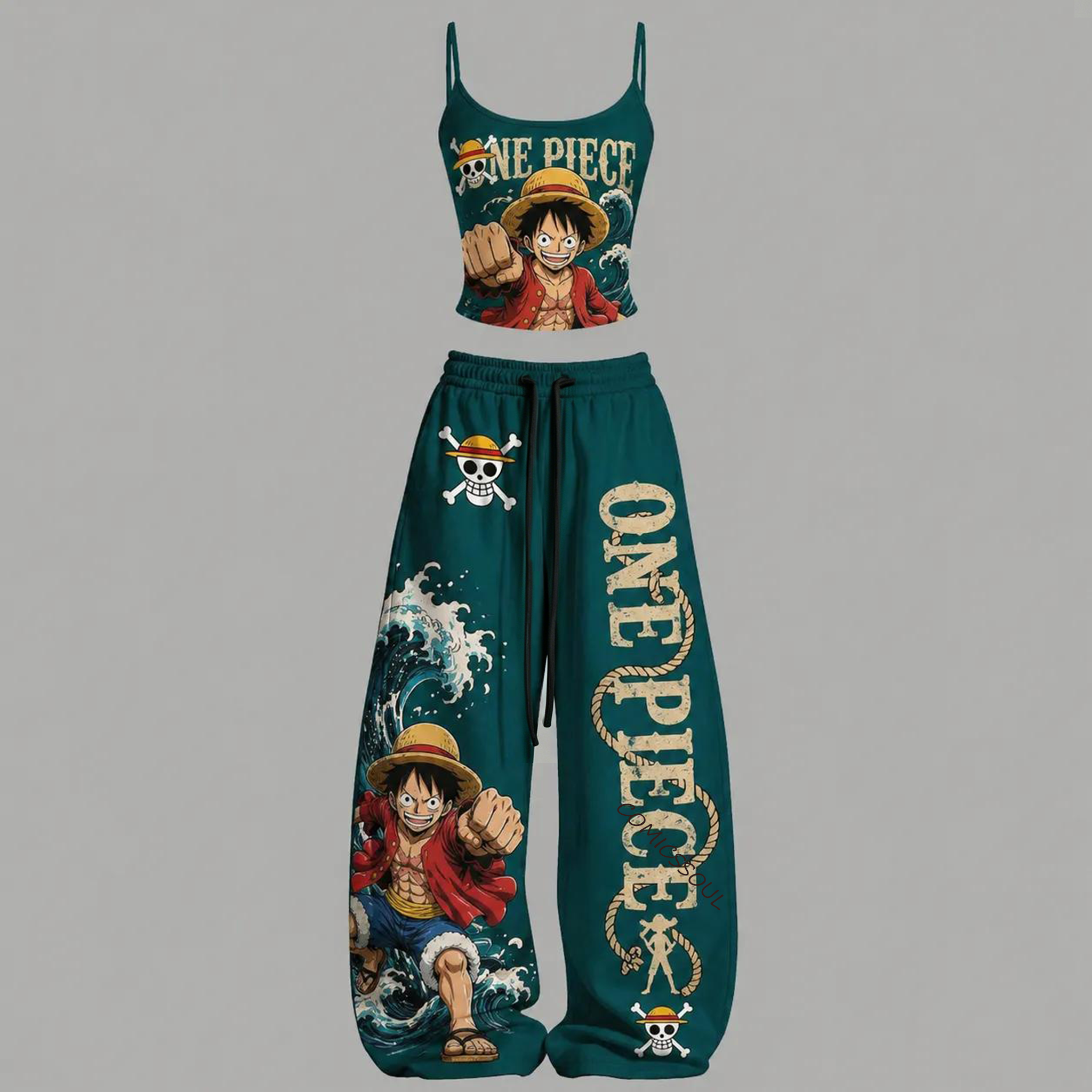 One Piece Top & Elasticated Trousers Two-Piece Set