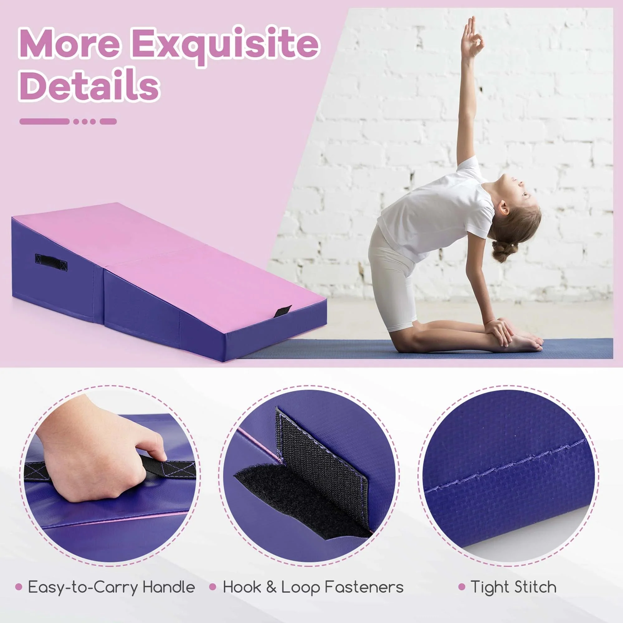 Costway Folding Gymnastics Incline Mat, 48 x 24 x 14 in - Image 10 Costway Folding Gymnastics Incline Mat, 48 x 24 x 14 in - Image 10
