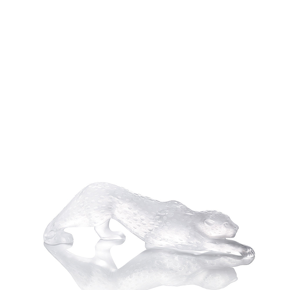 SCULPTURE PANTHÈRE ZEILA GRAND MODÈLE - CRISTAL INCOLORE
