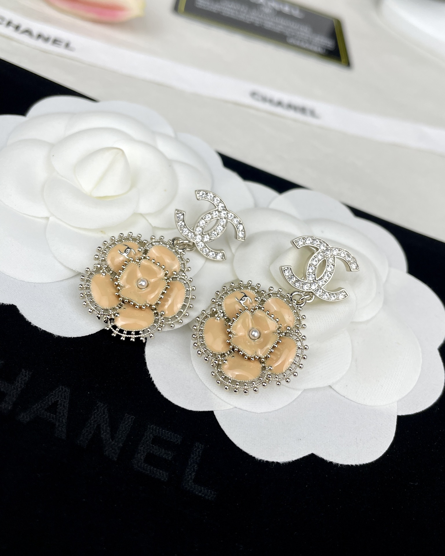 Chanel Enamel Camellia Earrings - Original Replica Club