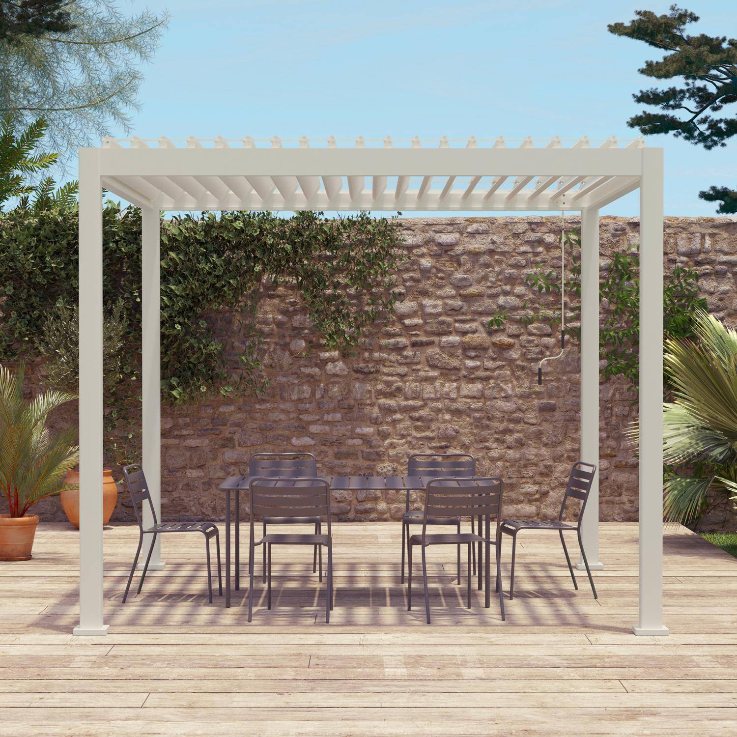 Triomphe 3x3m - Pérgola bioclimática 3x3m de aluminio con lamas orientables