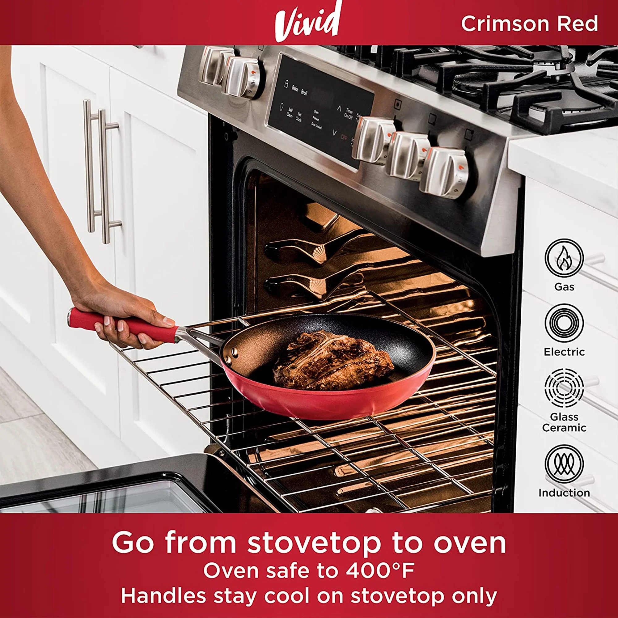 Ninja Foodi NeverStick Vivid Oven Safe 10 Piece Pots and Pans Cookware Set - Image 4