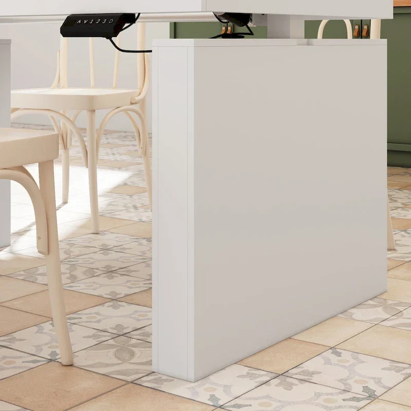 Modern White Adjustable Workstation - 70.9W Dining Table & Office Desk