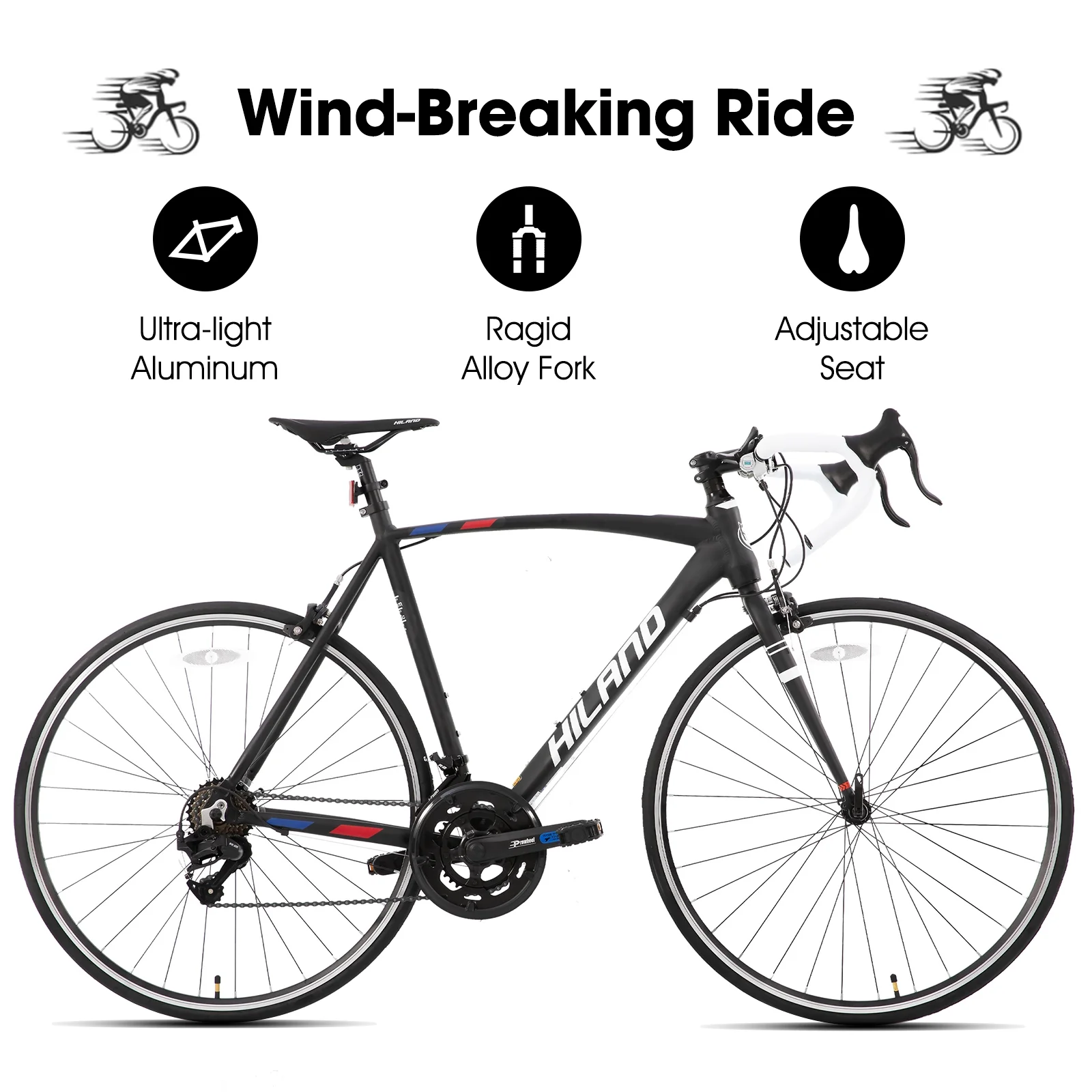 Hiland Road Bike,Shimano 14 Speeds,Light Weight Aluminum Frame,700C Racing Bike for Men - Image 2