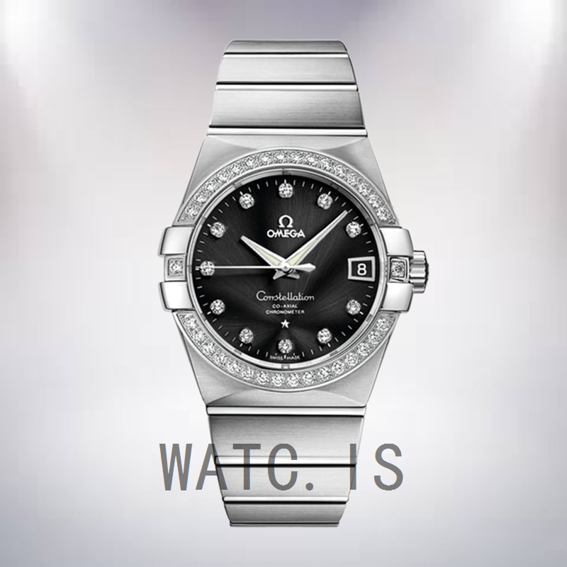 Omega Constellation 123.55.38.21.51.001 38mm Men Black Dial Silver-tone