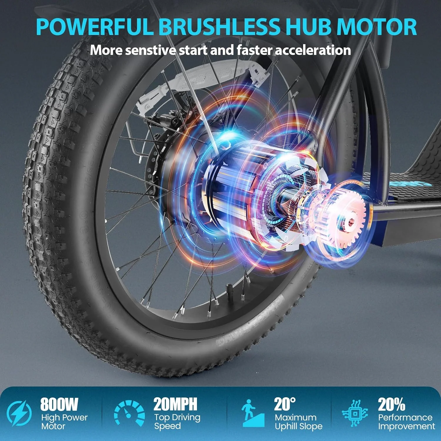 Caroma Peak 800W Foldable Adult Electric Scooter with 20-inch Wide Tires, 48V Battery, Basket, and Adjustable Seat