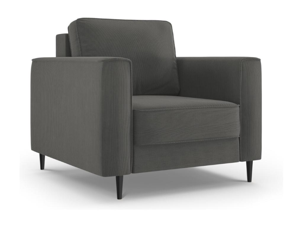 Sillón Cozetiq de pana gris - 98x97x88cm