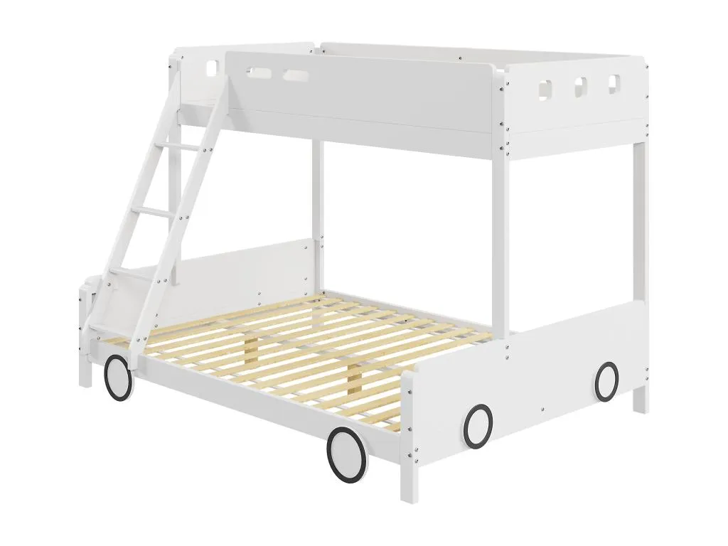 Litera de Sancaldeco - 90x200cm 140x200cm - forma de coche - Blanco 11842SSVZ