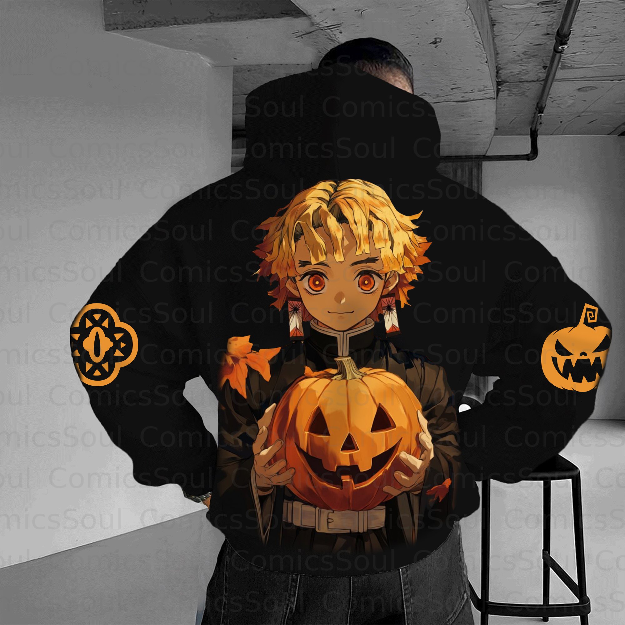 Unisex Halloween Anime Graphic Streetwear Vintage Hoodie