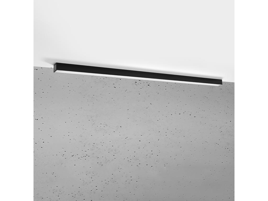 Lámparas de techo Pinne minimalista de aluminio - 1 fuentes luminosas - L.150 x A.6 cm - negro