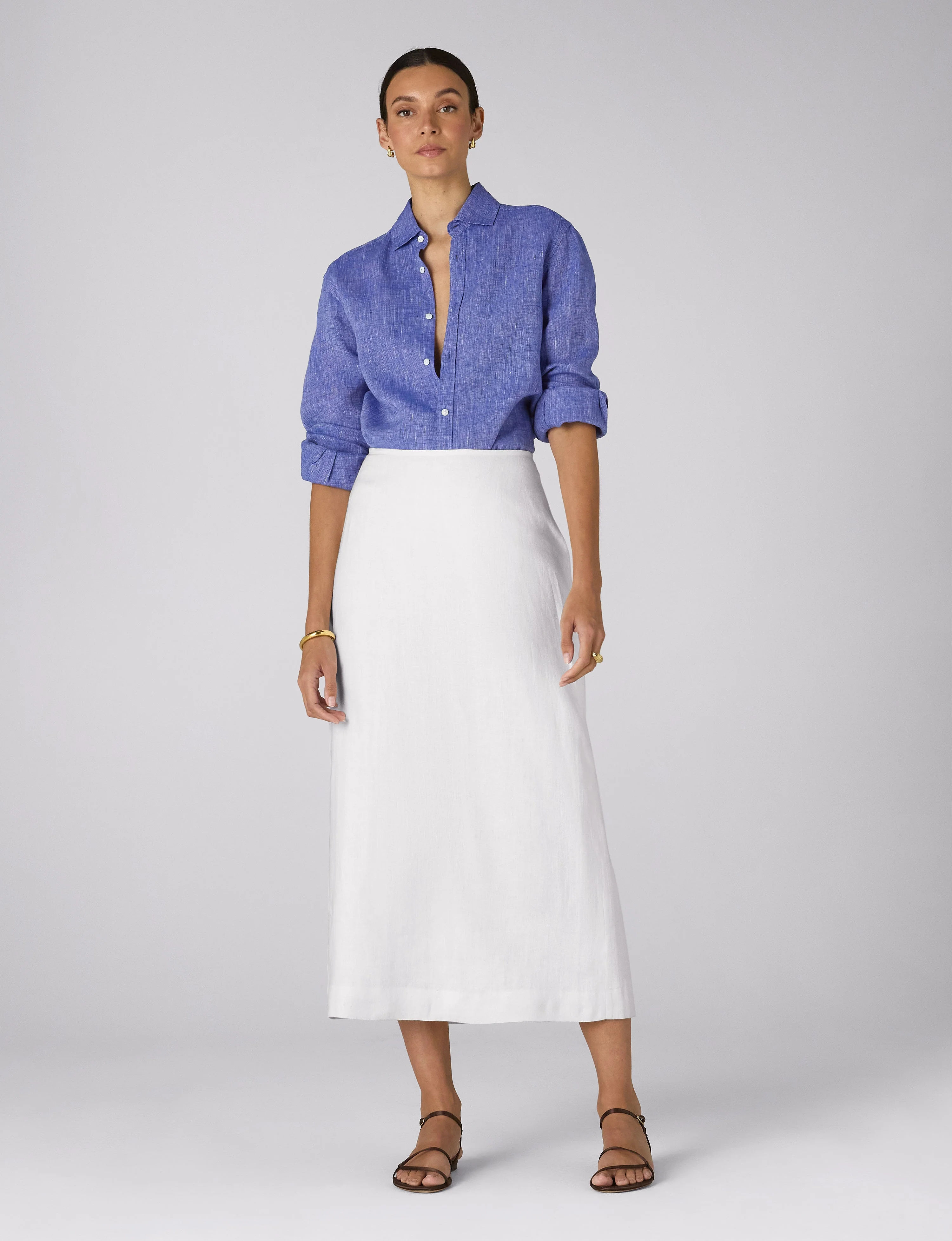 Clara Skirt: Linen, White