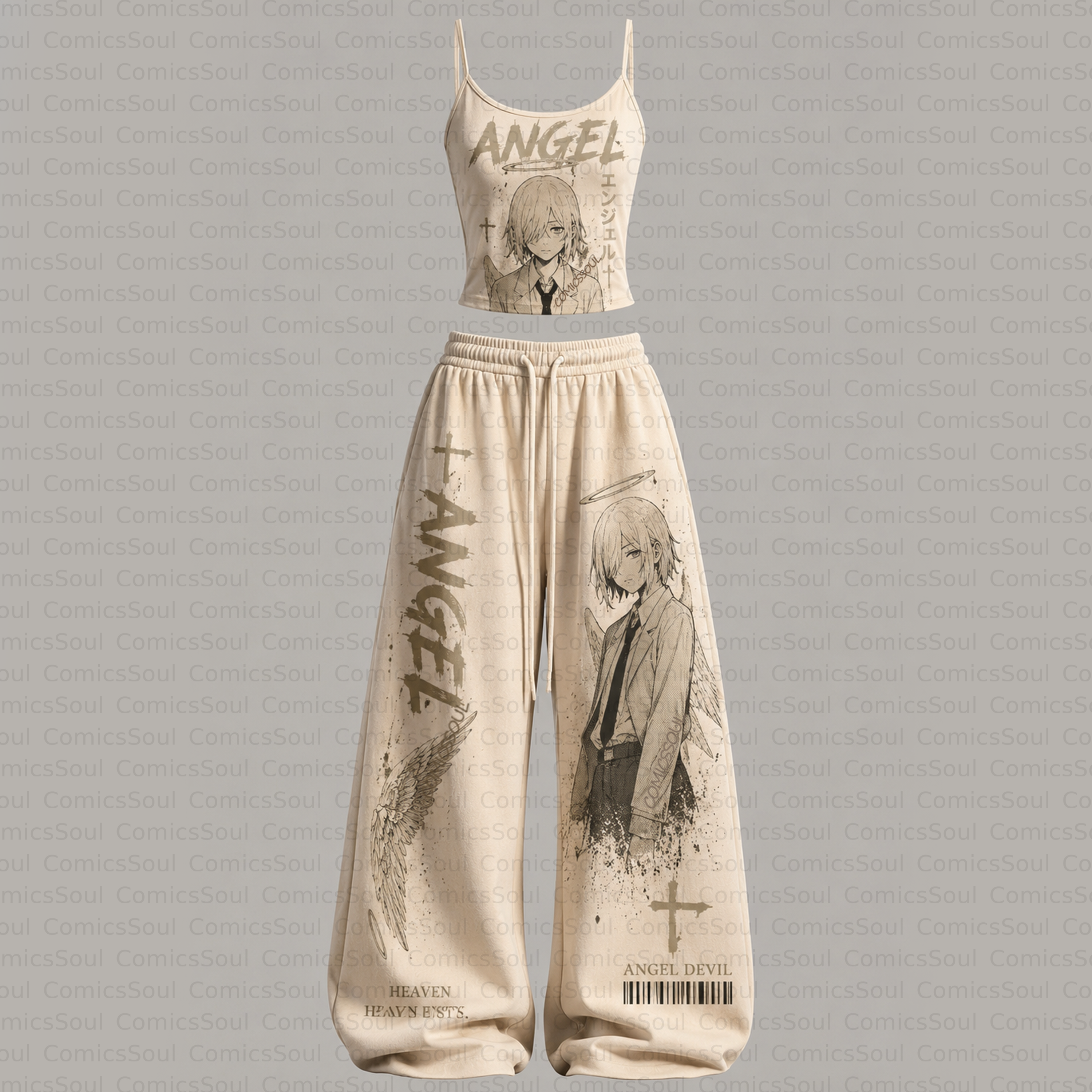 Chainsaw Man Top & Elasticated Trousers Two-Piece Set