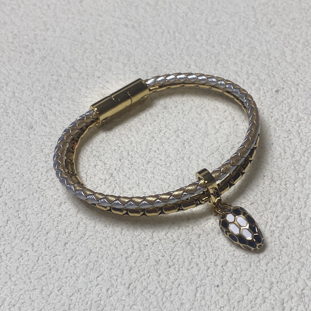 Bvlgari Two Layers Serpenti Viper Bracelet with Snake Head Charm - Original Replica Club