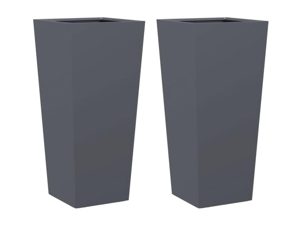 Decoratodo hexagonales 2 uds acero antracita 35x35x75 cm