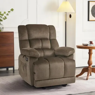 MCombo Heated Massage Electric Recliner Chair for Living Room - Fabric R6233