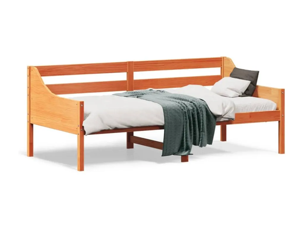 Sofá cama de Jmmhogar maciza de Jmmhogar marrón cera 75x190 cm