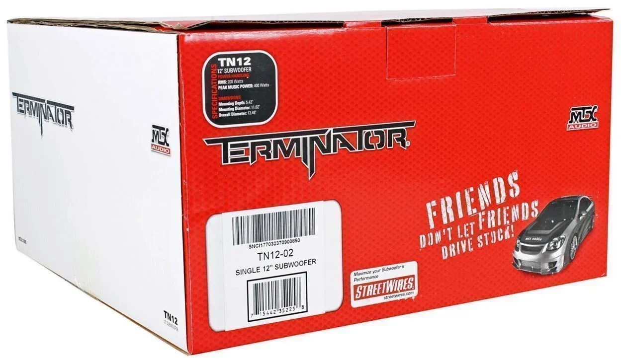 MTX Terminator TN12-02 12" 400 Watt Car Audio Subwoofer With Rockville RS12 Sealed Enclosure - Image 9 MTX Terminator TN12-02 12" 400 Watt Car Audio Subwoofer With Rockville RS12 Sealed Enclosure - Image 9