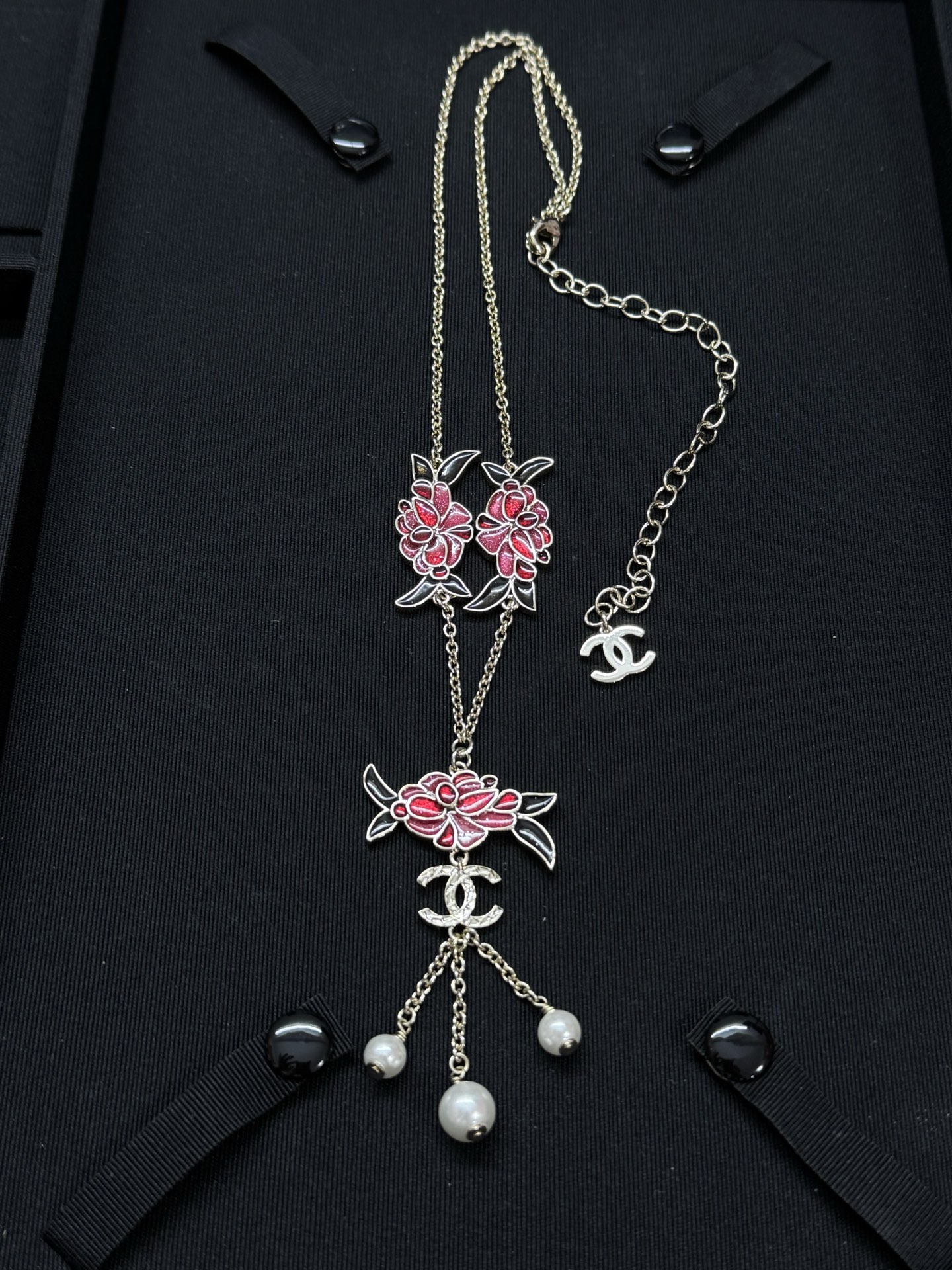 Chanel Flower Pearl Tassel Sweater Chain Necklace - Original Replica Club