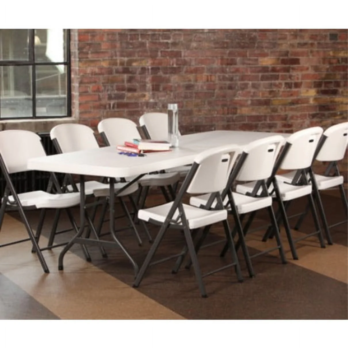 Lifetime 8-Foot Commercial Grade Folding Table, White Granite (22980) - Image 2