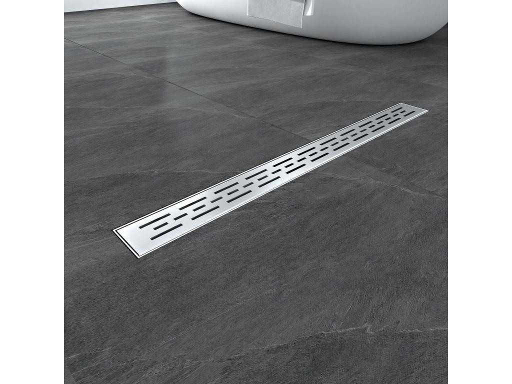 Desagüe de ducha Rejilla acero inoxidable para baño con sifón antiolores Plata 90cm