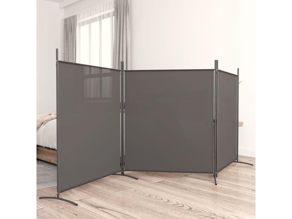 Tabique de 3 paneles Antracita 525x180 cm Tejido