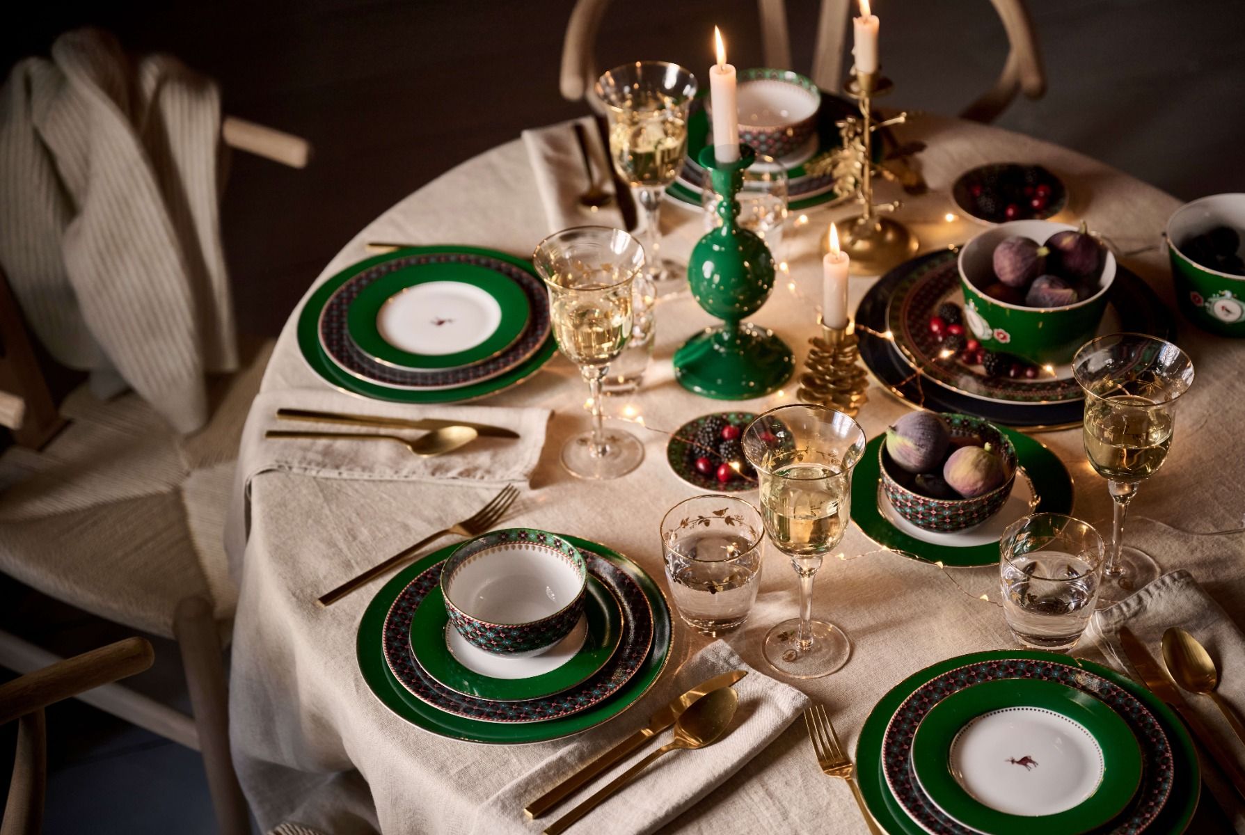 Bowl Love Birds Medallion Dark Green 15cm