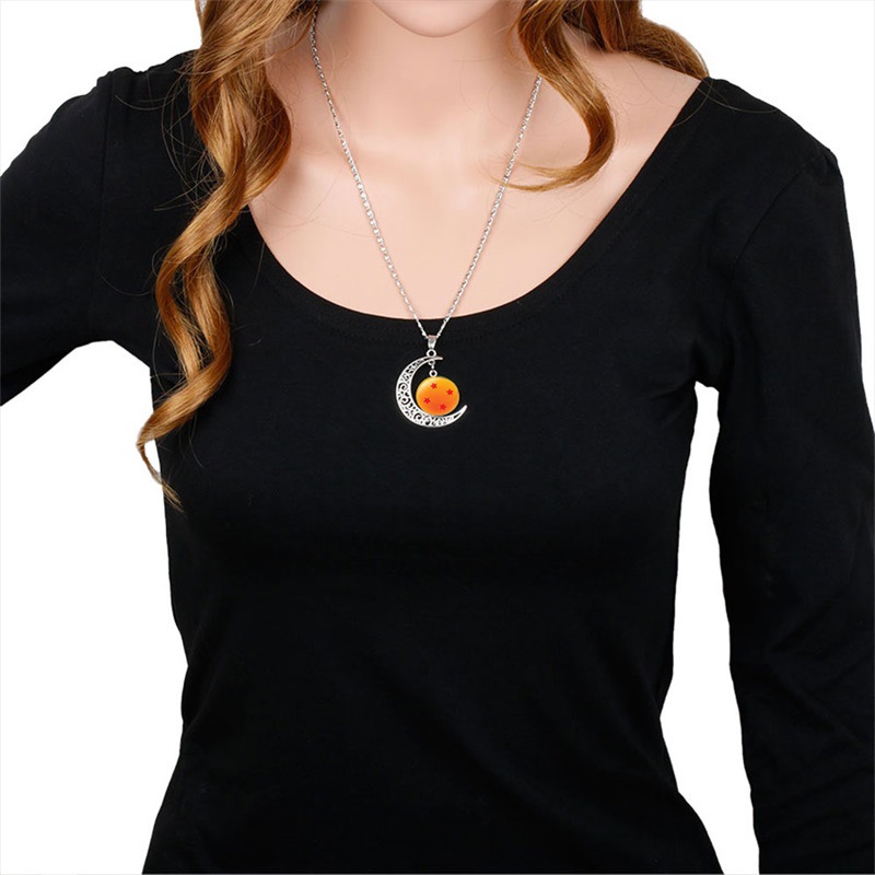 Unisex Anime Time Gem Moon Alloy Pendant Necklace TeeThreads Sustain the Scene with Custom Apparel
