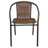 Emma + Oliver Indoor/Outdoor Stacking Rattan Restaurant Patio Chairs, Set of 2, Gray - Image 28
