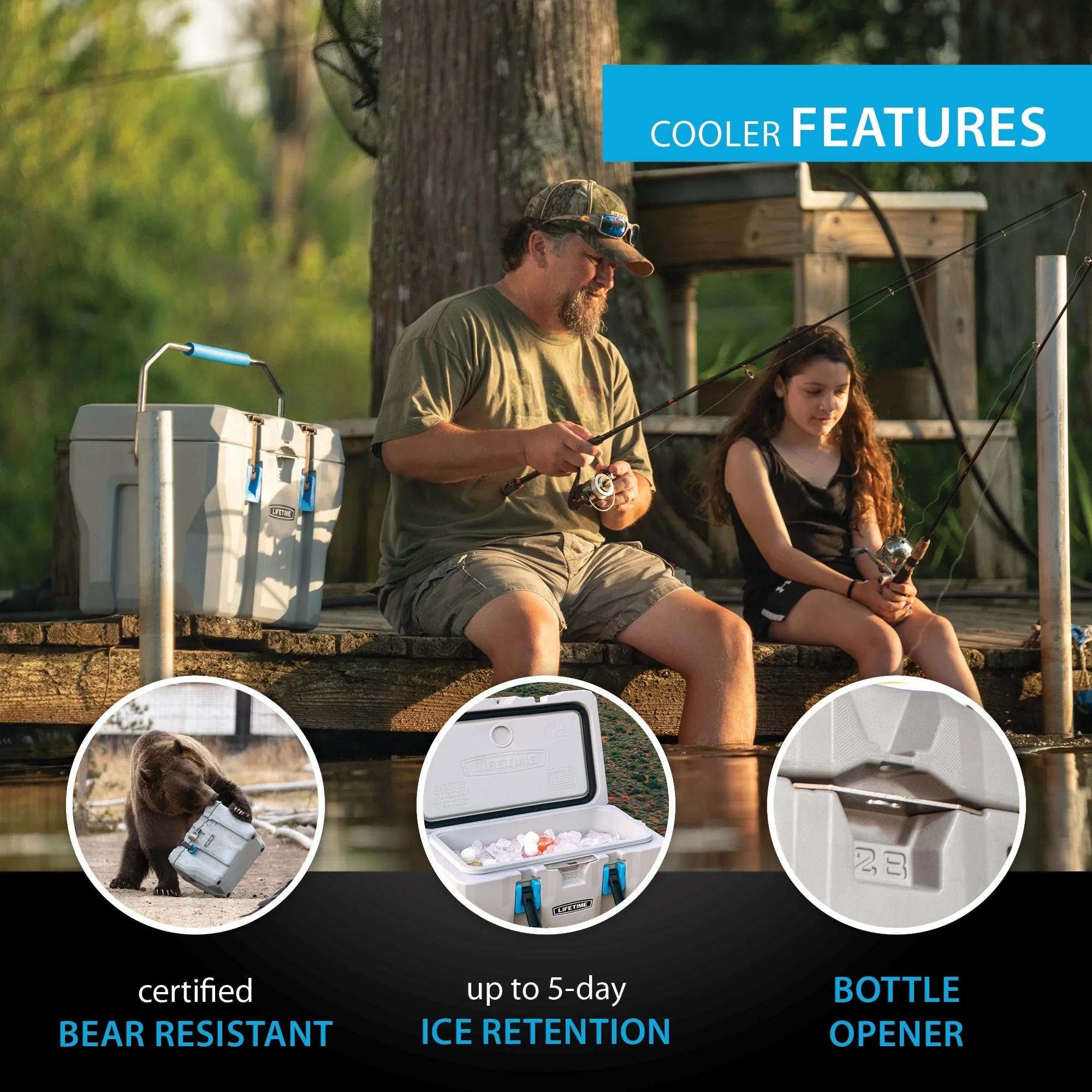 Lifetime Bear-Resistant High Performance Camping Cooler, 28 qt, 20 Can Capacity, Boulder Gray - 91289 - Image 18 Lifetime Bear-Resistant High Performance Camping Cooler, 28 qt, 20 Can Capacity, Boulder Gray - 91289 - Image 18
