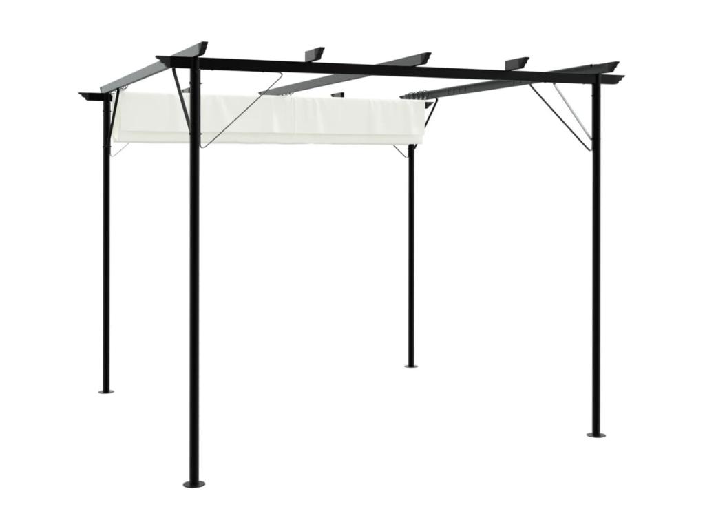 Pérgola con techo retráctil Lujodec crema 3 x 3 m Acero