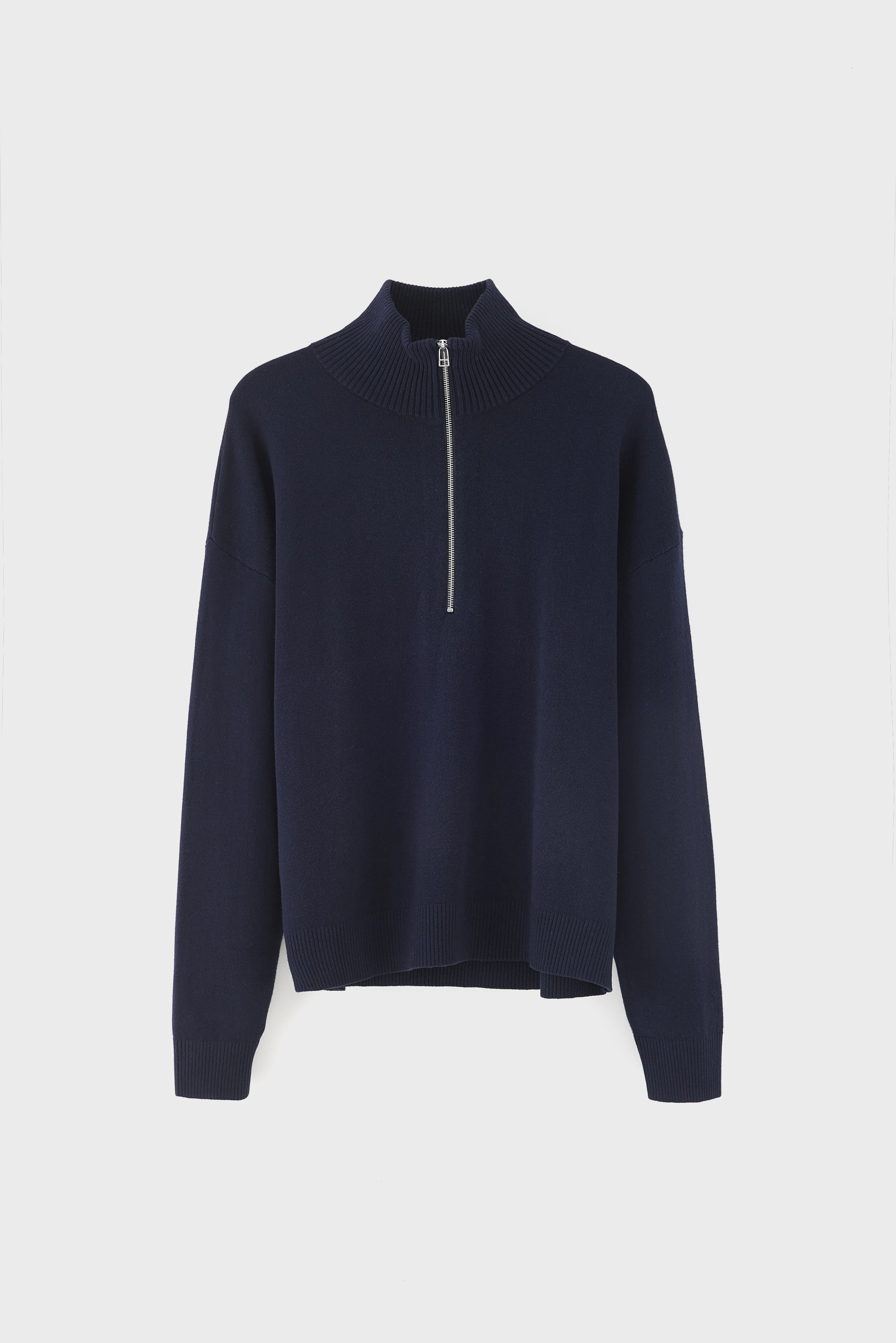 Bellerose Geoze zipped high neck sweater (261 / M / NAVY)