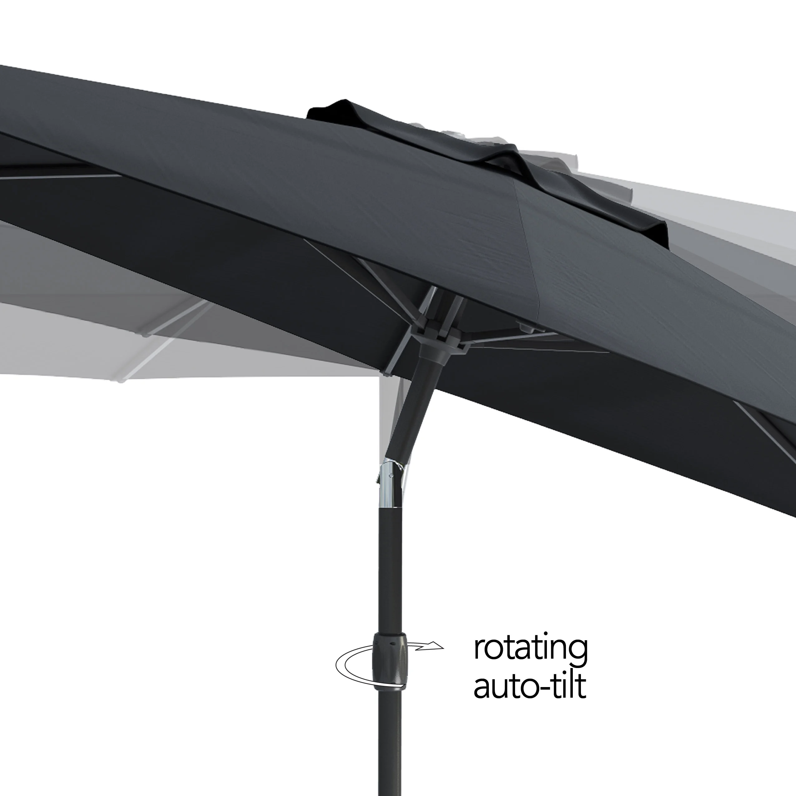 CorLiving 10 Foot Wind Resistant Patio Umbrella, Outdoor Parasol with Crank Tilt, Round Market Umbrella for Patio, Umbrella with Crank, Tilt Umbrella, Outdoor Umbrella, White - Image 14